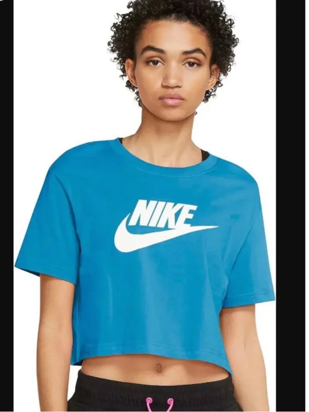 Nike Blue Essential Cropped Tshirt